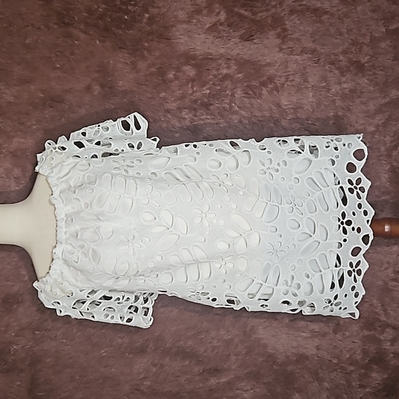 Pretty Garden Floral Lace Cutout Off Shoulder Dress NWT - Picture 3 of 10
